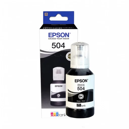 Cod.057 Botella de Tinta Epson 504 Negro/ Impresoras Tinta Continua L4150/ L4160/L6161/L6171/L6191