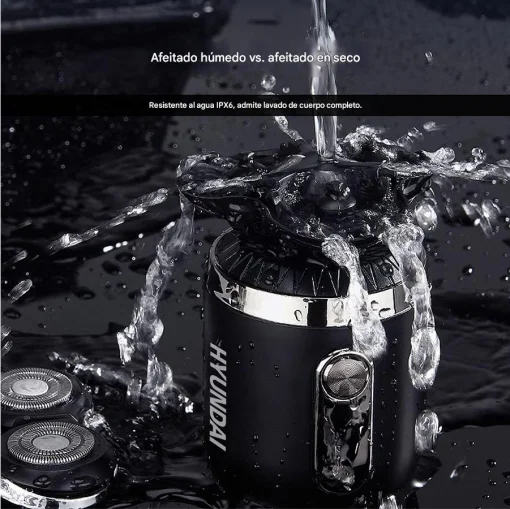 Cod. 1046 Kit Afeitadora Hyundai PHT-083 4en1 / 5W / Bat. 600 mAh / 8500 RPM / resistente al agua (IPX6) / Incl. (1*cabezal recortador vello nasal, 1*recortador vello, 1*cepillo limpieza facial, 1*cabezal masaje)