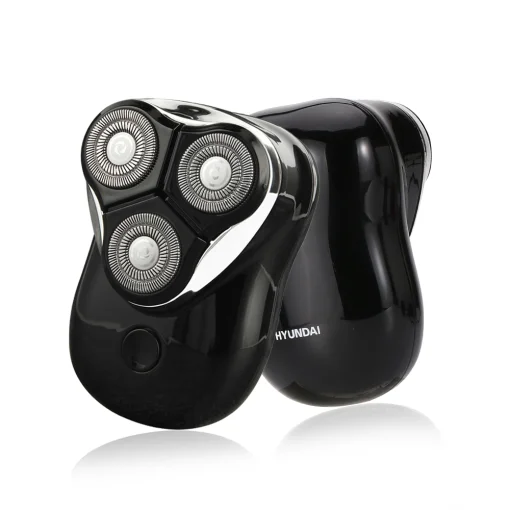 Cod. 1043 Afeitadora portátil Hyundai PHT-047 BK / 2W / 3D / Bat. 600 mAh / USB-C / Carga 1.5H / 8000 RPM / resistente al agua (IPX7)
