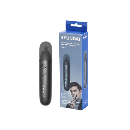 Cod. 1048 Cortador de vello nasal  360° Hyundai FC-032  / Bat. litio 120 mAh / Carga USB 50 min., uso 50 min. / 7500 RPM