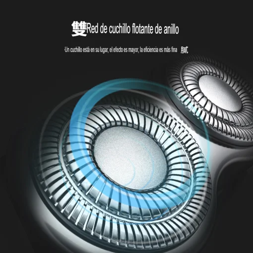 Cod. 1045 Afeitadora portátil Hyundai PHT-084 / 3W / pantalla indicador de carga / LED Efectos RGB / Bat. 600 mAh / USB-C / Carga 1H / 8200 RPM / resistente al agua (IPX6)