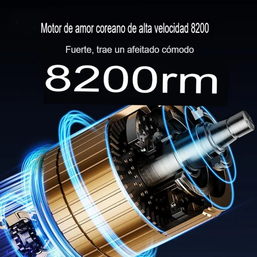 Cod. 1045 Afeitadora portátil Hyundai PHT-084 / 3W / pantalla indicador de carga / LED Efectos RGB / Bat. 600 mAh / USB-C / Carga 1H / 8200 RPM / resistente al agua (IPX6)