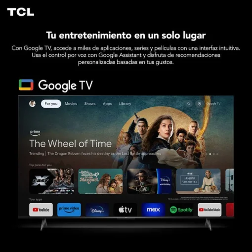 Cod. 116 Smart TV TCL 50V6C 50&quot; 4K UHD / Google TV / (DLG 120Hz) HDR 10+ MEMC / AiPQ / Dynamic Color / Bisel Metálico / Panel HVA / HDMI 2.1, USB / WiFi 5 &amp; BT5.2 / Dolby audio / Google Cast / Control remoto por voz