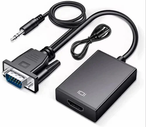 Cod. 480 Adaptador VGA a HDMI Full HD (1080p) con Audio 3.5mm. / Plug &amp; Play