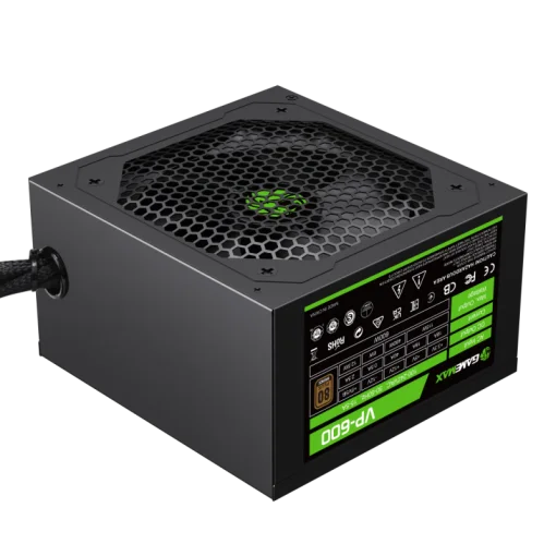 Cod. 135Fuente de Poder GAMEMAX VP-600 BK / Alta eficiencia 80 Plus Bronze / 600 Watts /  Ventilador Bajo Ruido/ ATX /PC