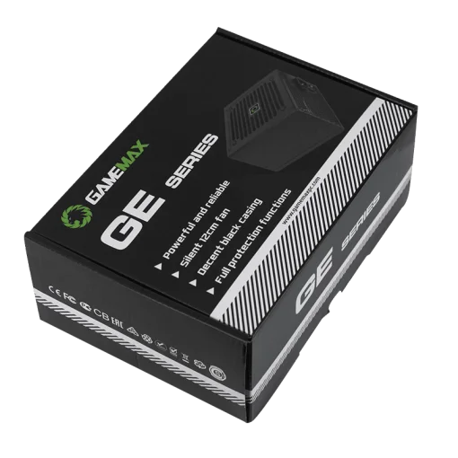 Cod. G:128 Fuente de Poder GAMEMAX GE-500 BK / 500Watts / Alta eficiencia 80+ / 12CM Ventilador / ATX P/PC