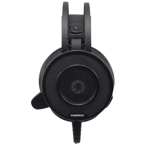 Cod. 112 Headphone Gaming Pro GAMEMAX HG200 / Luces LED 7 colores de efecto respiración / Mic. diseño corto / 2*3.5mm + adaptador a 1*jack, USB(LuzLED) / Cable 2.3 m