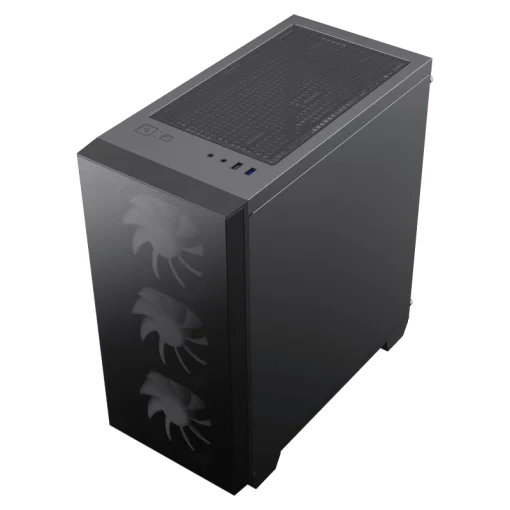 Cod. 143 Case Gaming GAMEMAX Aero Mini Eco / MATX / Panel frontal Mesh / tapa lateral vidrio templado / USB3.0 + USB 2.0 / HD audio / Incluye 4*ventiladores Black 12cm