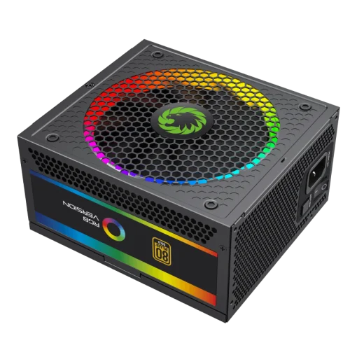 Cod. 161 Fuente de Poder GAMEMAX RGB-850 PRO BK / Modular / 850WATTS / Certificada 80+ Gold / Compatible NVIDIA Series RTX / AMD RT-RX (ATX 12V 2.31, EPS 12V 2.92) / 14CM ARGB FAN Silencioso (25 Modos de iluminación) Aura SYNC ASUS, GIGABYTE, MSI