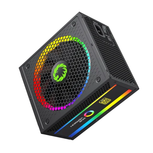 Cod. 161 Fuente de Poder GAMEMAX RGB-850 PRO BK / Modular / 850WATTS / Certificada 80+ Gold / Compatible NVIDIA Series RTX / AMD RT-RX (ATX 12V 2.31, EPS 12V 2.92) / 14CM ARGB FAN Silencioso (25 Modos de iluminación) Aura SYNC ASUS, GIGABYTE, MSI