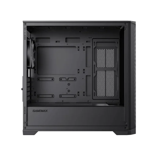 Cod. 316 Case GAMEMAX Defender TG BK/ lateral y frontal vidrios templados / 1*USB3.0 + 2*USB2.0 / Audio HD Compatible: GPU Serie RTX-40xx y enfriador CPU líquido 360 / Incluye: 4*ventiladores 12mm. ARGB