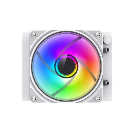 Cod. 165 Sistema de Enfriamiento Líquido GAMEMAX ICEBURG 120 White / FAN 1*120MM PWM / Sincronización ARGB AURA Sync / Conector 5V, 3 pines / 12V 4 pines / Compatible Intel 13va. Gen. LGA 1700 / AMD AM5 / ARGB