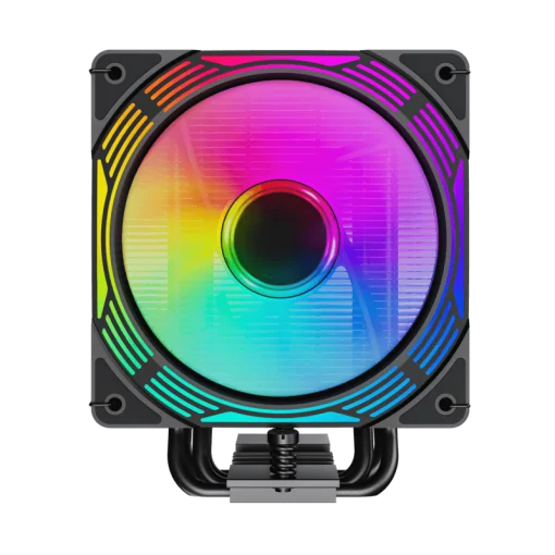 Cod. 162 Air cooler CPU GAMEMAX Ice Force BK ARGB / 4*tubos térmicos / TDP 200W  / Compatible: Intel Intel LGA1851/1700/115X/1366 y AMD AM5/AM4 / AURA SYNC 3 pines (M/F), PWM 4 pines