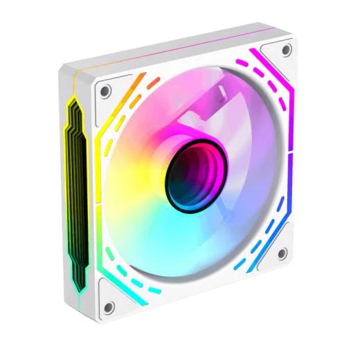 Cod. 376 Kit GAMEMAX Case Infinity White / lateral y frontal vidrio templado / doble cámara / USB Tipo-C + USB 3.0, HD audio / sin fuente / Blanco / Incluye P/Armar 4*fans ARGB 120mm + Controlador RGB AURA Sync + CR