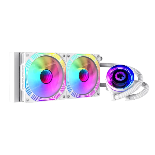 Cod. B:166 Enfriamiento Líquido CPU GAMEMAX IceChill 240V White / Bomba y ventiladores RGB y PWM direccionables 240mm AIO TDP 250W / compatible: Intel 1700/1366/2011/1851 y AMD AM5/AM4