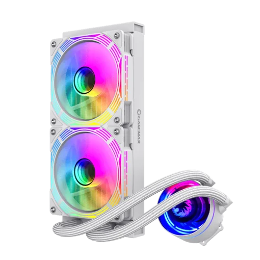 Cod. B:166 Enfriamiento Líquido CPU GAMEMAX IceChill 240V White / Bomba y ventiladores RGB y PWM direccionables 240mm AIO TDP 250W / compatible: Intel 1700/1366/2011/1851 y AMD AM5/AM4
