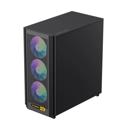 Cod. 356 Case GAMEMAX F46 BK / ATX / 1*USB-C, 2*USB3.0 / frontal Mesh Optimizado P/Flujo de Aire y lat. vidrio templado / admite refri. líquida 360° &amp; VGA 350mm / Módulo I/O intercambiables / Incluye 4*Fans ARGB 120mm