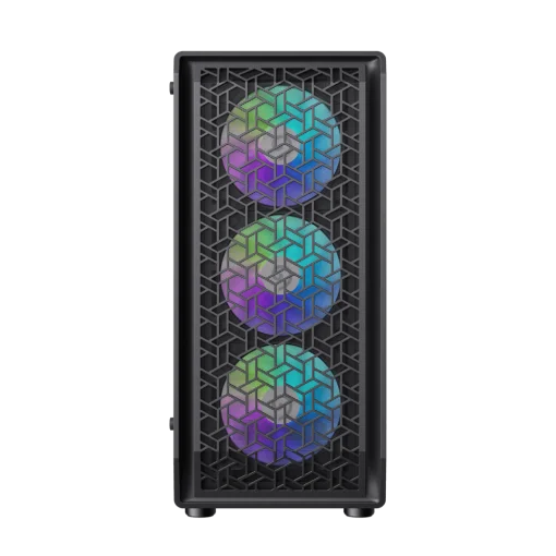 Cod. 323 Case GAMEMAX FORGE AB / lateral vidrio templado y frontal diseño parrilla ABS / 1*USB3.0 + 1*USB2.0 + 1*Tipo-C / Audio HD / Incluye: 6*ventiladores ARGB 120mm