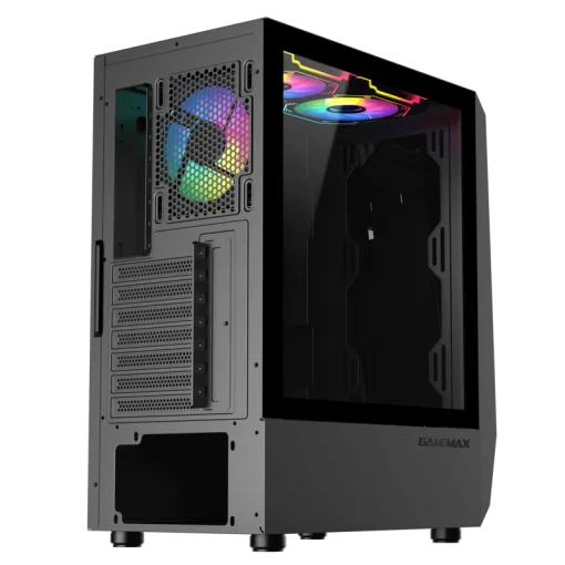 Cod. 321 Case GAMEMAX Time Bandit / frontal Espejo Infinito + Tiras ARGB y Panel lateral Vidrio templado / 1*USB3.0 + 2*USB2.0 / Audio HD / Incluye: 3*ventiladores 12mm. ARGB + Controlador ARGB PWM de 6 puertos