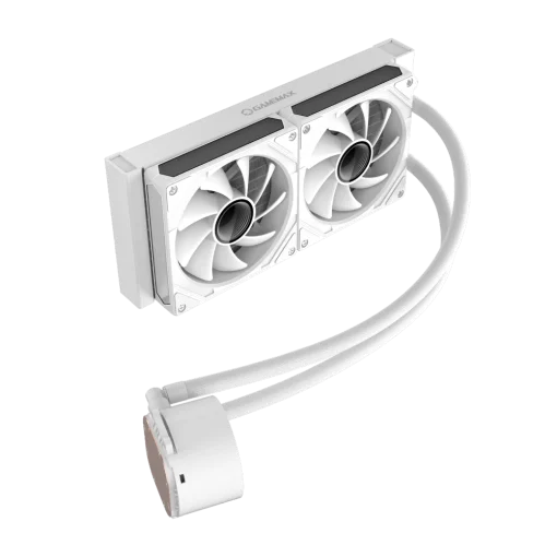 Cod.168 Enfriamiento Líquido GAMEMAX ICEBURG 240 Digital WH / FAN 2*120MM PWM / TDP 245W / Pantalla digital de temperatura / Sincronización ARGB AURA Sync / Compatible Intel LGA1700 y AMD AM5