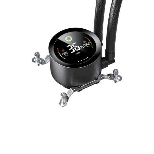 Cod. 169 Enfriamiento Líquido GAMEMAX ICEBURG 360 Digital BK / FAN 3*120MM PWM / TDP 290W / Pantalla digital de temperatura / Sincronización ARGB AURA Sync / Compatible Intel LGA1700 y AMD AM5