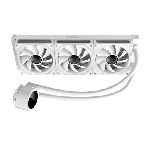 Cod. B:170 Enfriamiento Líquido GAMEMAX ICEBURG 360 Digital WH / FAN 3*120MM PWM / TDP 290W / Pantalla digital de temperatura / Sincronización ARGB AURA Sync / Compatible Intel LGA1700 y AMD AM5