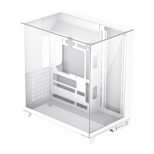 Cod 343 Case GAMEMAX Infinity Plus White / ATX / USB3.1/USB-C / Diseño Vista Panorámica 3 lados vidrios templados / cables y tubos ocultos / admite: refri. líquida 360°, VGA 400mm &amp; soporta hasta 8 fans