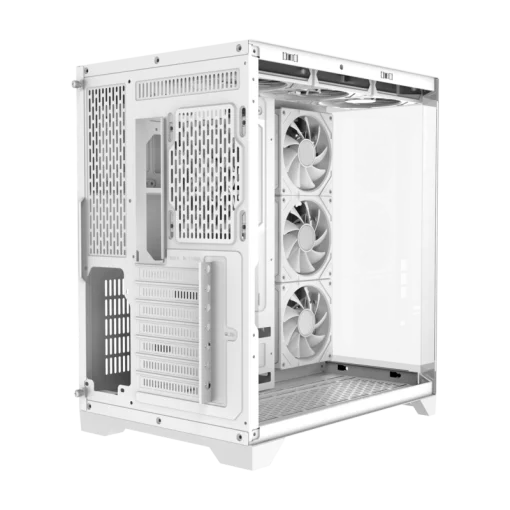Cod. 348 Case GAMEMAX HYPE-A White / ATX / 1*USB3.0, 2*USB2.0 / vidrios templados panorámico 270° / admite tarjetas NVIDIA Serie 4000 &amp; refri. líquida 360° / Incluye 4*Fans 120mm ARGB + Controlador V5.0 ARGB HUB-PWM + CR.