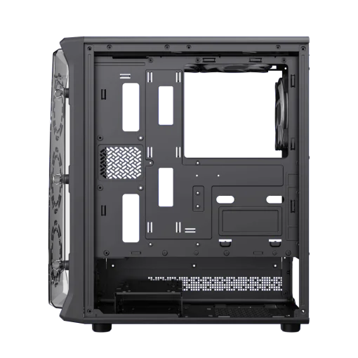 Cod. 354 Case GAMEMAX Starlight 2 AB / ATX / USB-C, USB3.0, USB2.0 / lat. vidrio templado y Fron. Diseño de panel acrílico transparente / Bloqueo interruptor de niños / admite refri. líquida 360° &amp; VGA 330mm / Incluye 6*Fans ARGB 120mm