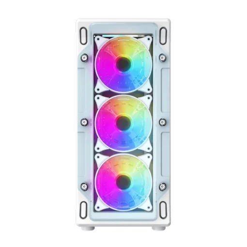 Cod. 355 Case GAMEMAX Starlight 2 AW / ATX / USB-C, USB3.0, USB2.0 / lat. vidrio templado y Fron. Diseño de panel acrílico transparente / Bloqueo interruptor de niños / admite refri. líquida 360° &amp; VGA 330mm / Incluye 6*Fans ARGB 120mm