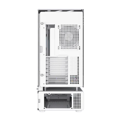 Cod. 319 Case GAMEMAX N80 WH / vidrio Curvo templado panorámico / Diseño modular desmontable: / 1*USB3.0 + 1*Tipo-C Gen2 / audio HD / Montaje vertical de tarjeta GPU / Refrigeración integral: cobertura de 270: 6*ventiladores 12mm. ARGB + HUB Fan PWM ARGB