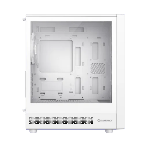 Cod. 326 Case GAMEMAX Focus MW / lateral vidrio templado, frontal Mesh ABS / 1*USB3.0 + 1*USB2.0 + 1*Tipo-C / Audio HD / Soporta enfriamiento liquido 240mm / Incluye: 3*ventiladores 120mm