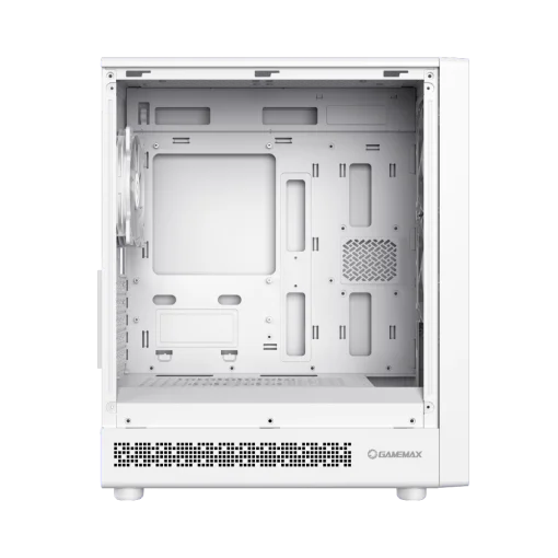 Cod. 326 Case GAMEMAX Focus MW / lateral vidrio templado, frontal Mesh ABS / 1*USB3.0 + 1*USB2.0 + 1*Tipo-C / Audio HD / Soporta enfriamiento liquido 240mm / Incluye: 3*ventiladores 120mm
