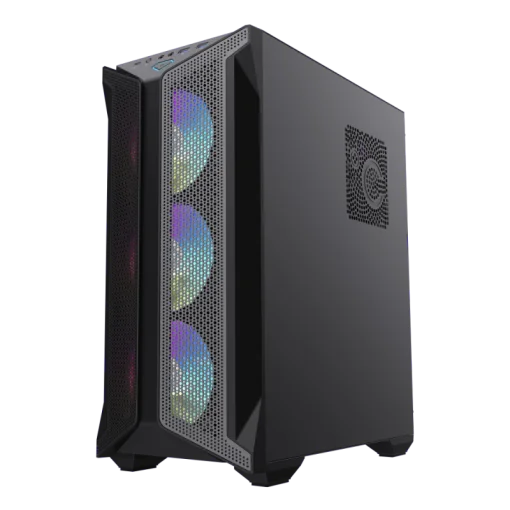 Cod. 399 Case GAMEMAX Brufen COC / E-ATX / Panel frontal Mesh corte en diamante / vidrio templado con bisagra lateral / 2*USB3.0, USB-C, USB2.0 / Incluye 5*Fans (1*Fan Turbo 14CM COC P/MB + 4 Fans 12CM ARGB + Controlador V5.0 PWM+ARGB hub + Control remoto