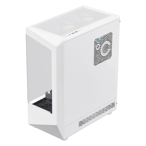 Cod. 350 Case GAMEMAX Vista COC AW WH/ ATX / USB-C, USB3.0, USB2.0 / panorámica de 262° vidrio templado / Arquitectura de refrigeración y overclocking COC 1*Turbo Fan P/MB / Incluye 5*Fans 120mm ARGB