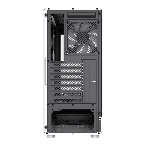 Cod. 350 Case GAMEMAX Vista COC AW WH/ ATX / USB-C, USB3.0, USB2.0 / panorámica de 262° vidrio templado / Arquitectura de refrigeración y overclocking COC 1*Turbo Fan P/MB / Incluye 5*Fans 120mm ARGB