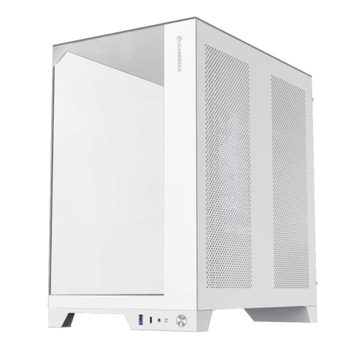 Cod. 372 Case GAMEMAX Infinity Pro WH / ATX / USB 3.0/USB-C / Diseño Vista Panorámica 3 lados vidrios templados / admite: refri. líquida 360° &amp; VGA 400mm / Incluye 5*fans ARGB 120mm (2*Post., 3*Infe.) + Controlador RGB AURA Sync