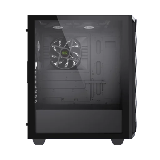 Cod. G:400 Case GAMEMAX Diamond CP BLACK / ATX / Panel frontal Efecto corte en diamante y tira LED ARGB / Diseño puerta deslizante / tapa lateral vidrio templado / USB3.0 + USB 2.0 / admite VGA 340mm / Incluye 4*Fans (1*Fan Turbo 14CM COC P/MB + 3*Fans 12