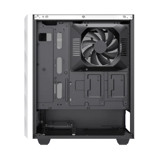 Cod. 401 Case GAMEMAX Diamond CP White / ATX / Panel frontal Efecto corte en diamante y tira LED ARGB / Diseño puerta deslizante / tapa lateral vidrio templado / USB3.0 + USB 2.0 / admite VGA 340mm / Incluye 4*Fans (1*Fan Turbo 14CM COC P/MB + 3*Fans 12CM