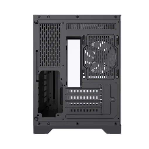 Cod. 346 Case GAMEMAX HYPE-M BK / M-ATX / 1*USB3.0, 2*USB2.0 / vidrio templado curvo panorámico / admite tarjetas NVIDIA Serie 4000 &amp; refri. líquida 360° / Incluye 3*Fans 120mm ARGB + Controlador PWM ARGB HUB