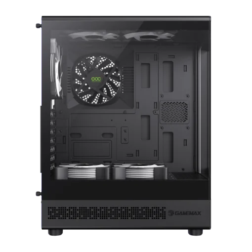 Cod. 349 Case GAMEMAX Vista COC AB / ATX / USB-C, USB3.0, USB2.0 / panorámica de 262° vidrio templado / Arquitectura de refrigeración y overclocking COC 1*Turbo Fan P/MB / Incluye 5*Fans 120mm ARGB