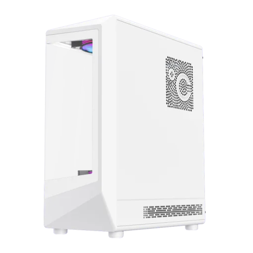 Cod. 350 Case GAMEMAX Vista COC AW WH/ ATX / USB-C, USB3.0, USB2.0 / panorámica de 262° vidrio templado / Arquitectura de refrigeración y overclocking COC 1*Turbo Fan P/MB / Incluye 5*Fans 120mm ARGB