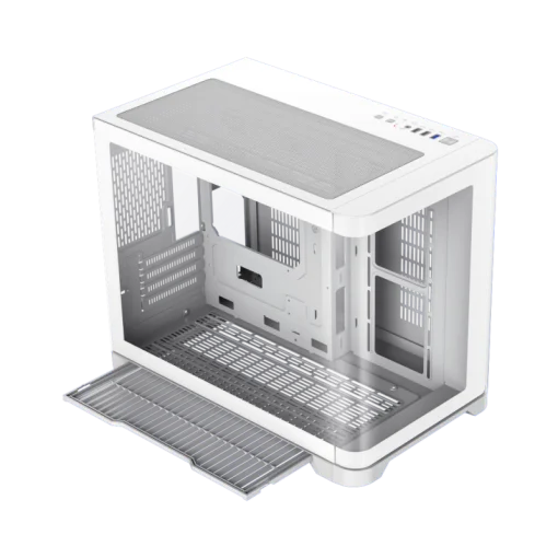 Cod. 347 Case GAMEMAX HYPE-M WH / M-ATX / 1*USB3.0, 2*USB2.0 / vidrio templado curvo panorámico / admite tarjetas NVIDIA Serie 4000 &amp; refri. líquida 360° / Incluye 3*Fans 120mm ARGB + Controlador PWM ARGB HUB