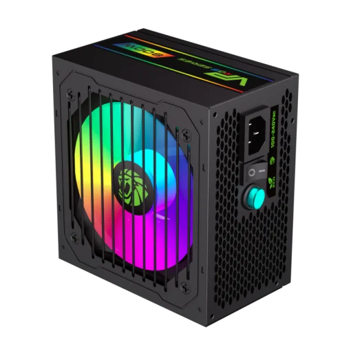 Cod. 142 Fuente de Poder GAMEMAX VP-800-M-RGB BK / Semi-Modular / Certificada 80 Plus Bronze / 800Watts / 12CM Ventilador RGB / ATX P/PC