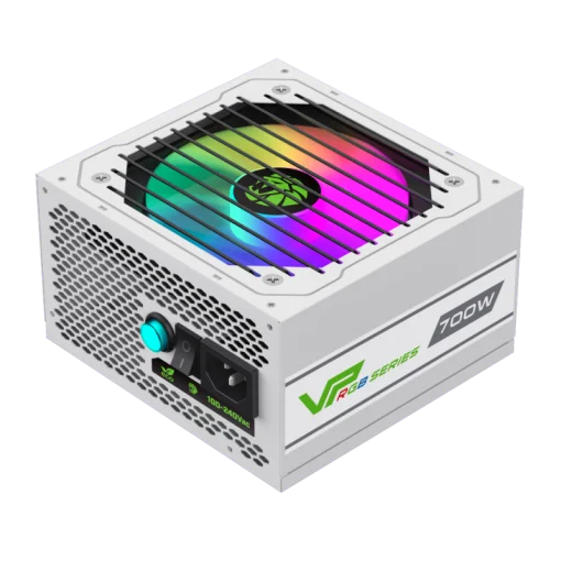 Cod. 145 Fuente de Poder GAMEMAX VP-700-M-RGB WH / Semi-Modular / Certificado 80 Plus Bronze / 700Watts / 12CM Ventilador RGB / ATX P/PC