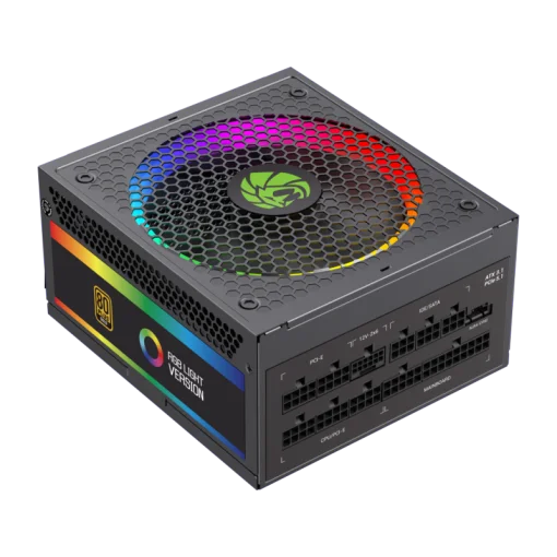 Cod. 165 Fuente de Poder GAMEMAX RGB-SMART 750 PRO (ATX3.1 PCIe5.1) BK / Full Modular / 750WATTS / Certificada 80+ Gold / Compatible ATX3.1 y PCIe5.1 (EPS 12V 2.92 P/ultima tarjetas RTX 40/50) / 14CM ARGB FAN (25 Modos de iluminación) Aura SYNC ASUS, GIGA