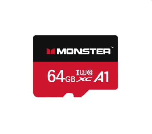 Cod. 315 Micro SD MONSTER 64GB / 180MB/s, 130MB/s Clase 10 U3 A1 Video 4K