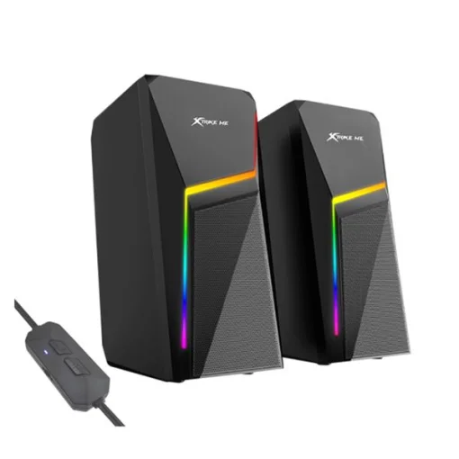 Cod. 163 Parlantes XTRIKE ME Stereo SK-503 Bluetooth Gaming 2.0 / 6W (3W*2) / Iluminación de Efectos RGB / Cable 1.2mt / Interfaz: BT.5.0 o Jack 3.5MM (Audio) / USB (Power)
